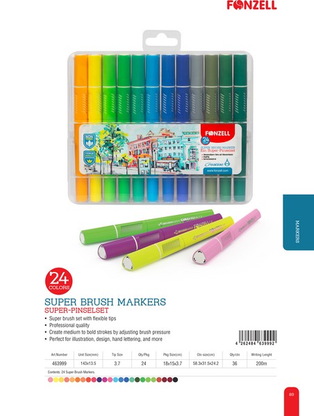 6-ماژیک‌ 24رنگ Super Brush سری Creative کد 3999