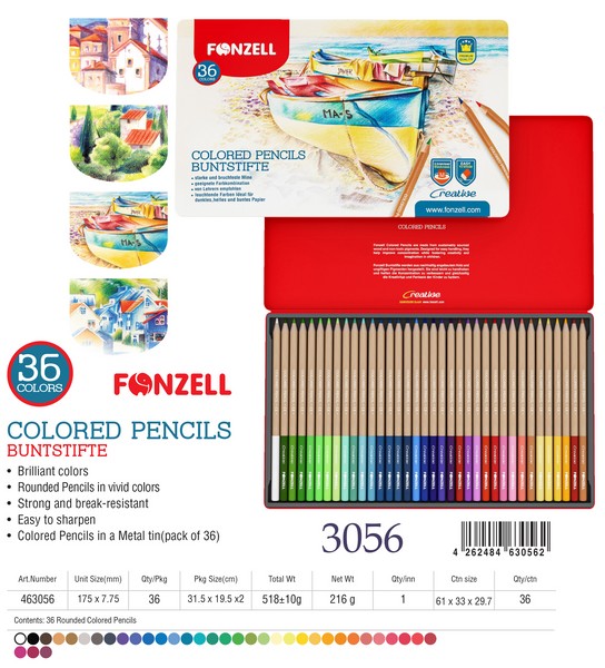 ‌مدادرنگی 36رنگ Creative جعبه‌فلزی 3056