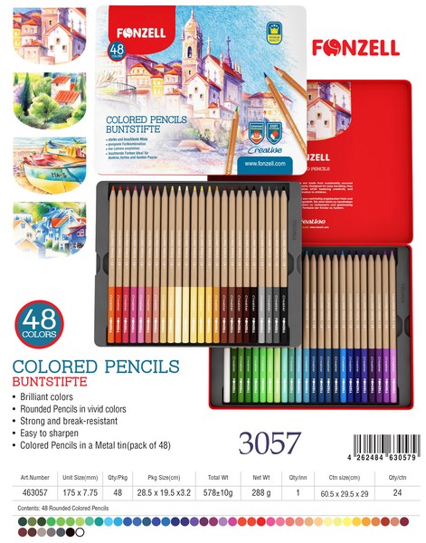 ‌مدادرنگی 48رنگ Creative جعبه‌فلزی 3057