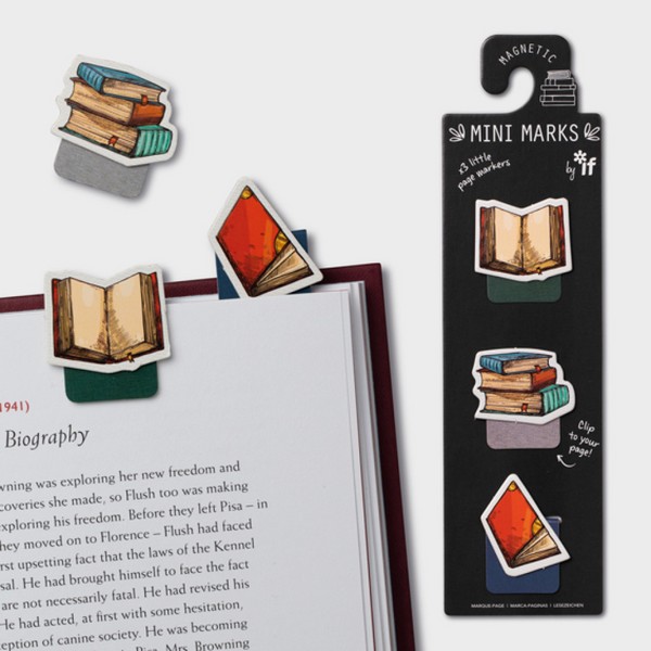 بوکمارک مگنتی/Mini Marks 3in1 مقوایی Books کتاب‌ها 