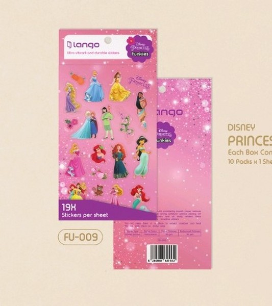 10-استیکر 19 تکه فانکیز Disney Princess