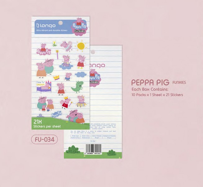 10-استیکر 21 تکه فانکیز   Peppa Pig