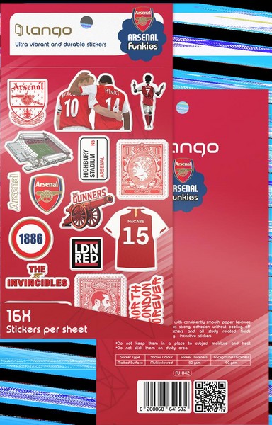 10-استیکر 16 تکه فانکیز fu-042  Arsenal