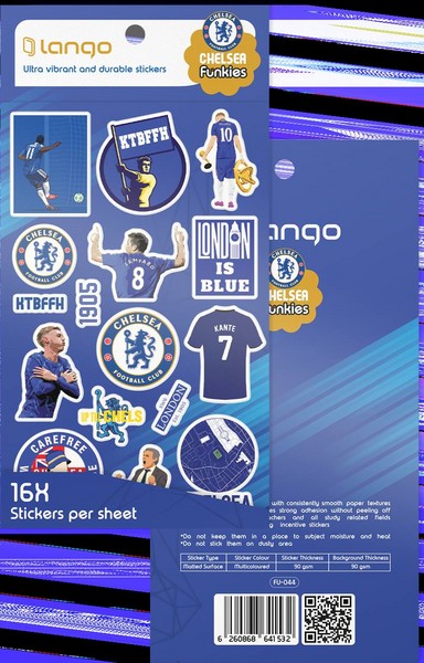 10-استیکر 16 تکه فانکیز fu-044 Chelsea