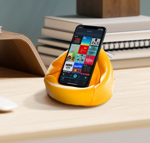 استند موبایل/‌Bean bag چرمی Yellow کد 42648