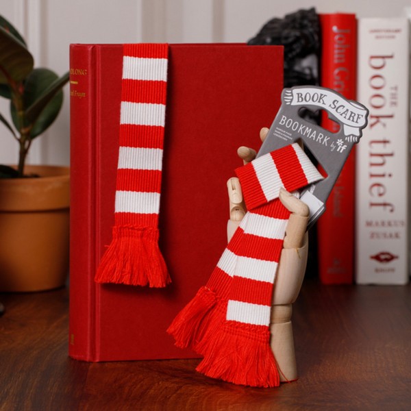 بوکمارک شال‌/Book Scarf پارچه‌ای Red White  کد 32906