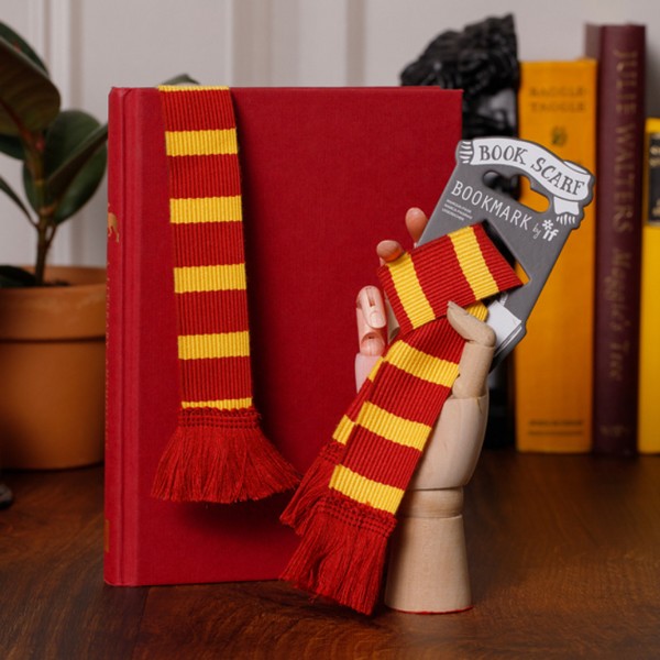 بوکمارک شال‌/Book Scarf پارچه‌ای Burgundy Yellow کد 32908