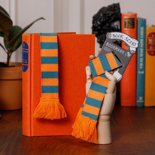 بوکمارک شال‌/Book Scarf پارچه‌ای Teal Orange کد 32910