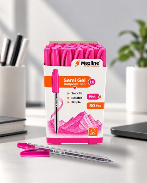بسته 50عددی خودکار 1 Semi Gel صورتی Sm08150