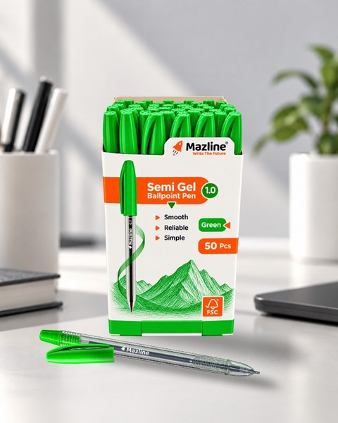بسته 50عددی خودکار 1 Semi Gel سبز Sm04150