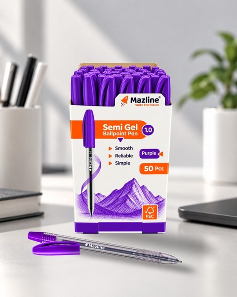 بسته 50عددی خودکار 1 Semi Gel بنفش Sm05150