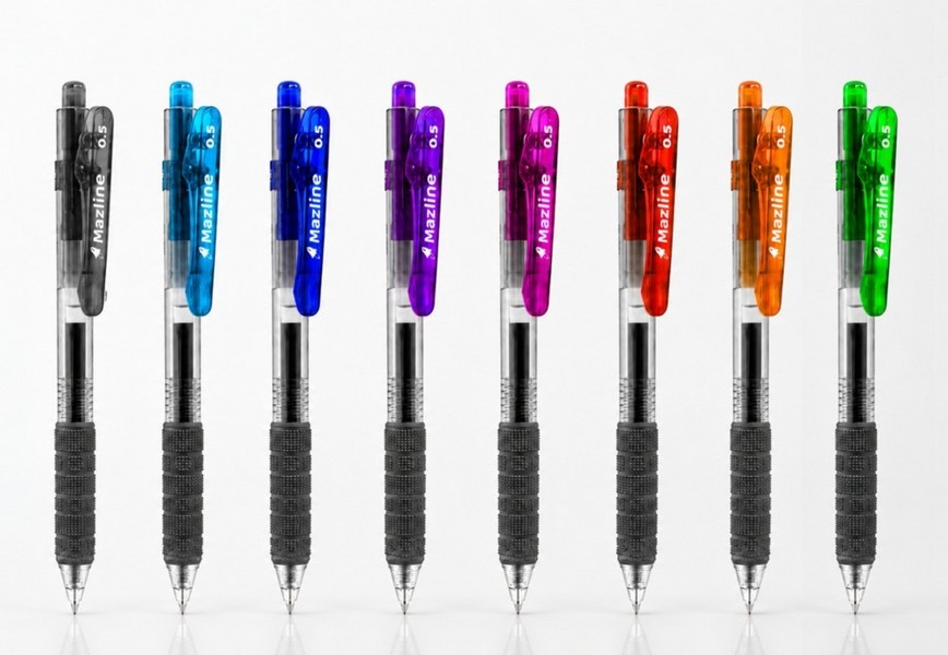 رگلام 96عددی خودکارGel Pen 0.5 گریپ‌دار 8 رنگ Gm0096