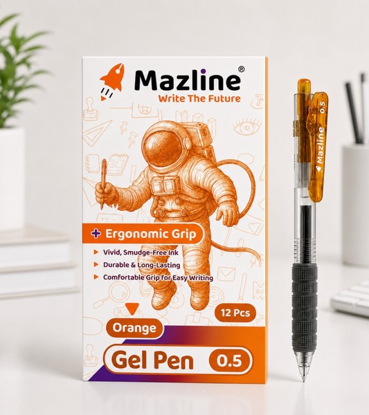 12-بسته 12عددی خودکار 0.5 گریپ‌دار Gel Pen نارنجی GM0612