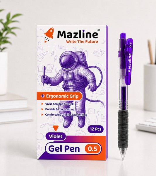 12-بسته 12عددی خودکار 0.5 گریپ‌دار Gel Pen بنفش GM0512